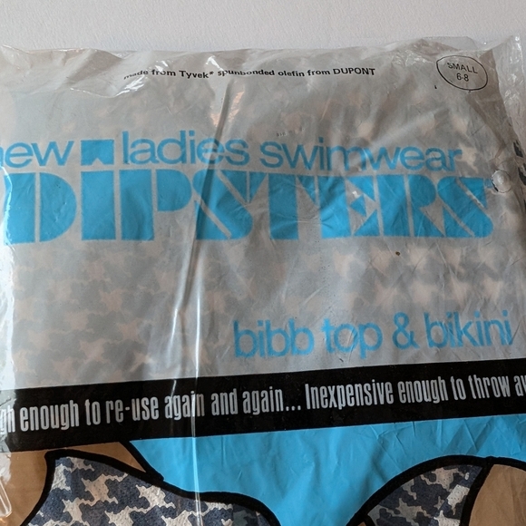 DIPSTERS Tyvek Dupon Disposable Swimwear Swimsuit Bikini Deadstock Vintage - Picture 7 of 11